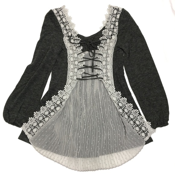 Anthropologie Ryu Lace Up Back Tunic Blouse Size S - Picture 2 of 8